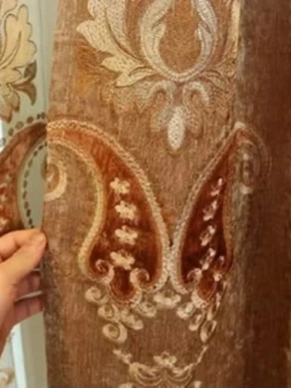 Luxury Embroidered Curtain Set 52x95” Teal Blue & Gold 3-Piece
